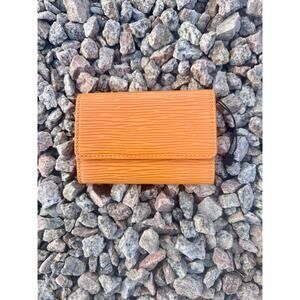 Louis Vuitton Orange Key Holder with Gold Accents